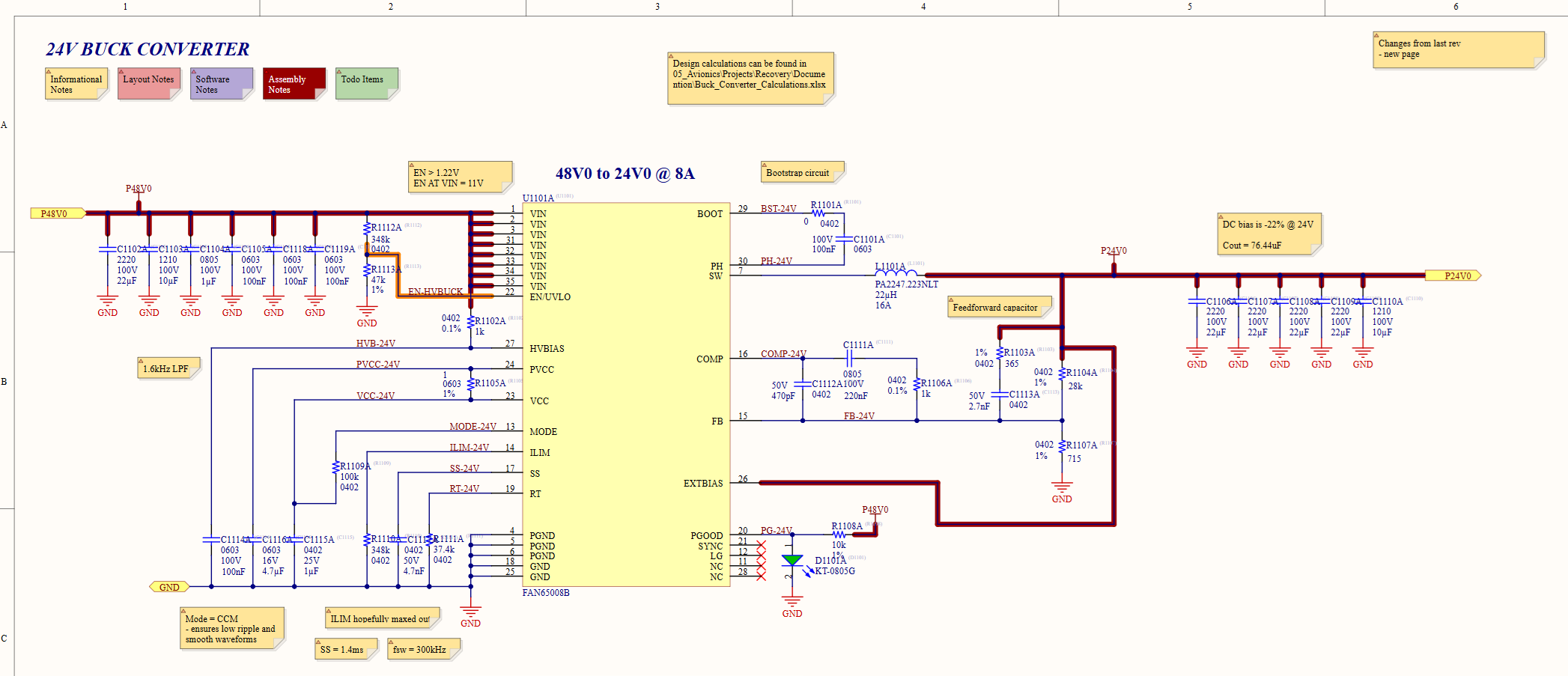 Recovery 48 V to 24 V buck schematic